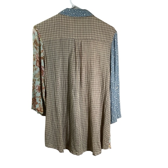 April Cornell Floral Patchwork Button-Up Shirt - Picture 3 of 6